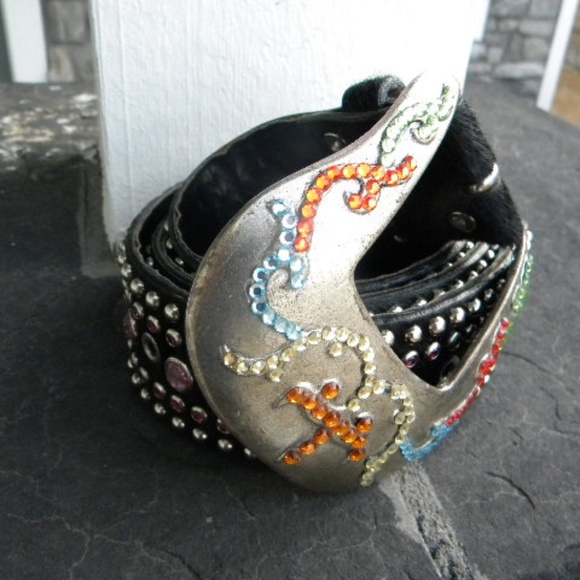 Leatherock Colorful studded/stone Belt main image 10